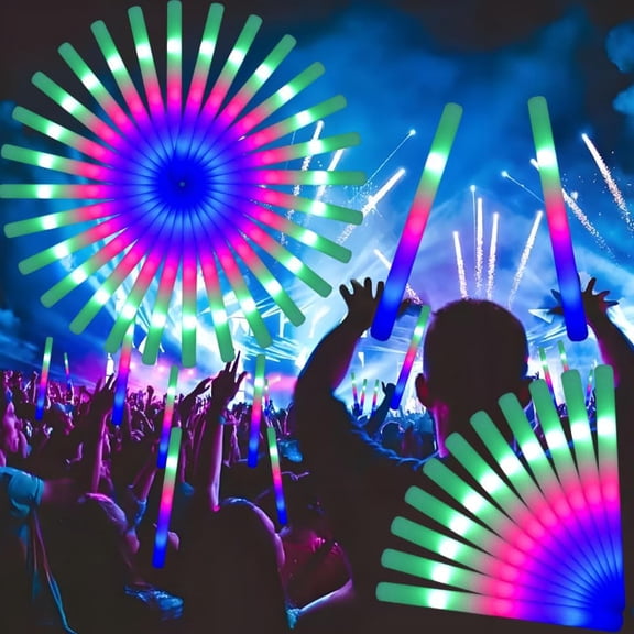 103pcs Foam Glow Sticks,14" Glow Sticks Bulk Party Pack,LED Glow Sticks Bulk Party Pack with 3 Modes Colorful Flashing,Glow in The Dark Party Supplies,For Wedding,Mother's day,Birthday party