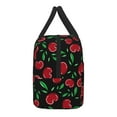 thumbnail image 5 of Horeoi Cherry Pattern Large Insulated Lunch Bag for Work, School, Picnic - Waterproof, Durable Oxford Cloth, Comfortable Handle-Black, 5 of 9