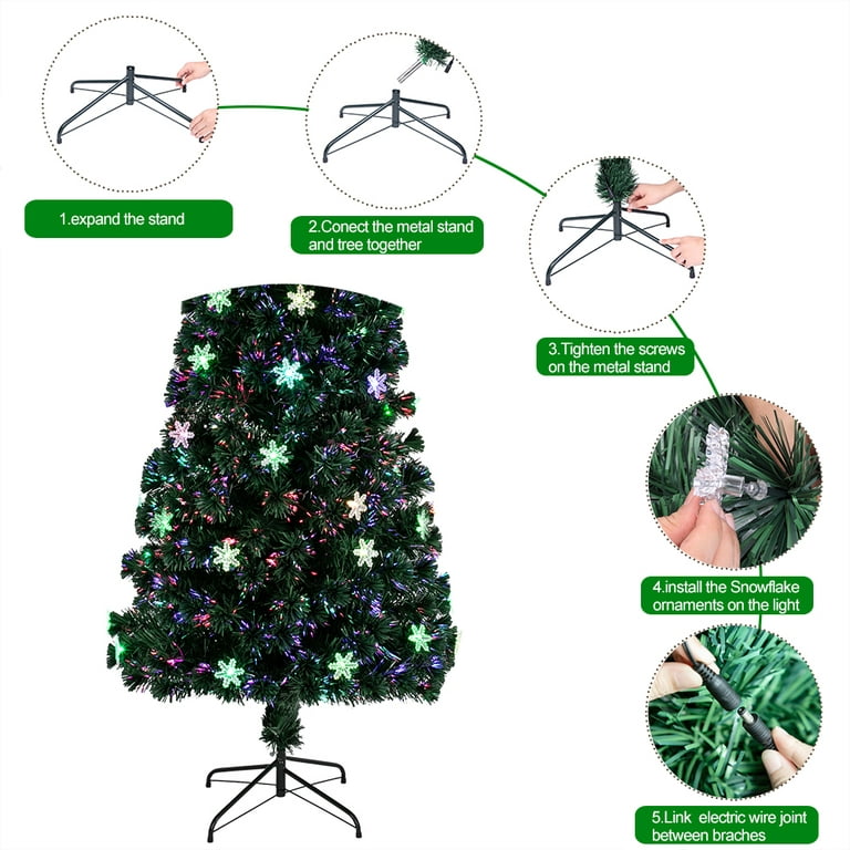 6FT Spruce Artificial Christmas Tree with Remote Timer 240 LEDs USB DIY LED  String Light Holiday Decor,Foldable Stand,48in Christmas Tree Bag