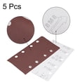 thumbnail image 3 of Hoja de lija de gancho y bucle de 150 granos y 8 agujeros de 7.3 x 3.6 pulgadas, papel de lija de óxido de aluminio para lijadora, 5 piezas, 3 of 3