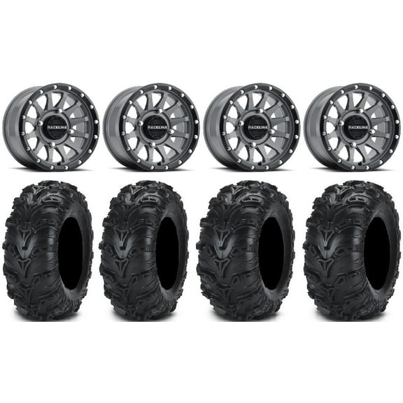 Raceline Trophy 14" Grey Wheels 27" Mud Lite II Tires Polaris RZR XP 1000 / PRO XP / Ranger XP 900/1000