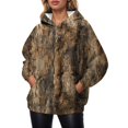 thumbnail image 2 of Sweatshirt for Women Graphic Fall Loose Fit Hooded Long Sleeve Bubble Cuff Off the Shoulder with Pocket Floral Leisure Cotton Hoodies (Khaki,S), 2 of 4