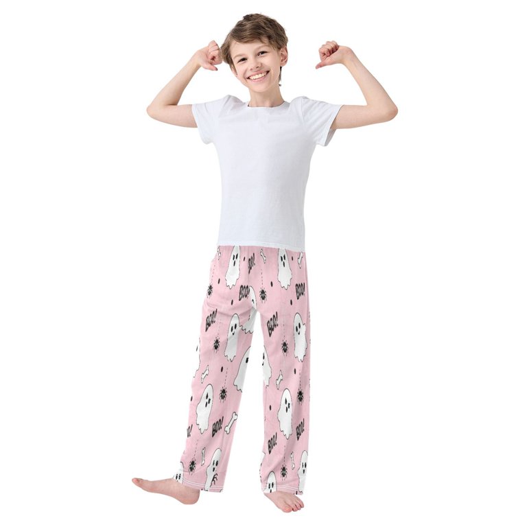 Boys Long Pajama Pants Soft Sleepwear Kids Lounge PJ Bottoms with Side ...
