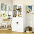 thumbnail image 5 of STANI Heavy Duty Metal Cabinet with Lock, Tall Office Storage Cabinet with Glass Door, Lockable White Steel Cabinet with 2 Adjustable Shelves for Home, Clinic, Pantry, Basement, 5 of 9