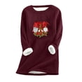 thumbnail image 1 of Jienlioq Mode Femme Noël Imprimé Manches Régulières Hiver Ample Vacances Décontracté Col Rond Chemise Hauts, 1 of 2