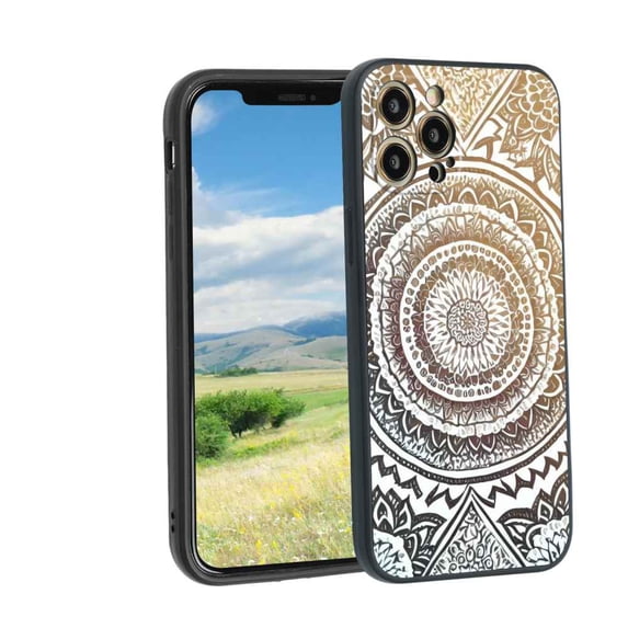 Mandala-Design-198 Phone Case, Degined for iPhone 12 Pro Max Case Men Women, Flexible Silicone Shockproof Case for iPhone 12 Pro Max