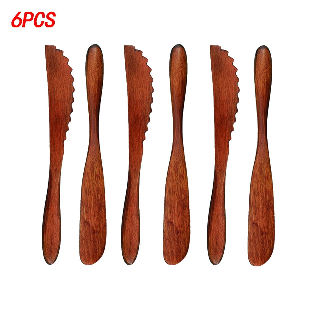 DEELLEEO 6 Pack Butter Knife Handmade Condiment Knives Peanut Butter