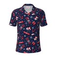 thumbnail image 2 of Daiia Winter Skiing Snowflakes Pattern Men’s Polo Shirts,Solid Deck Shirt,Classic Fit, Breathable Cotton Polo for Casual and Sport Wear-Small, 2 of 7