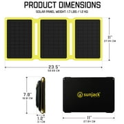 SunJack 25W Portable Solar Panel Charger Kit USB-A & USB-C Rugged Waterproof, 1.7 lbs