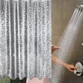 thumbnail image 4 of Dznils Extra Long Clear PEVA Shower Curtain Liner with Hooks Mildew Resistant, 70" W x 78" H, 3D Pebbles, 2 Pack, 4 of 10