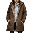 thumbnail image 2 of Women's Winter Coat Loose And Warm Long-sleeved Hooded Thickened And Fleece Lambskin Jacket Top, 2 of 7