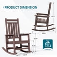 thumbnail image 3 of SERWALL Oversized Outdoor Rocking Chair Set of 2, All-Weather HDPE Patio Rocker with Wide Armrests for Porch, Patio & Lawn,Multi-Tone Brown, 3 of 10