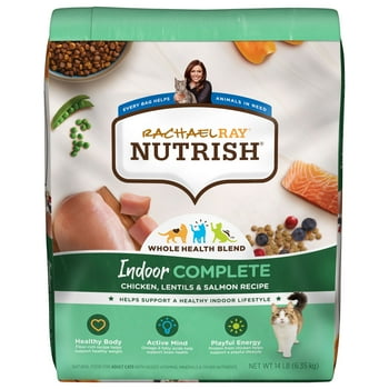 Rachael Ray sh Indoor Complete Natural Premium Dry Cat Food, Chicken With Lentils & Salmon Recipe, 14 Lbs