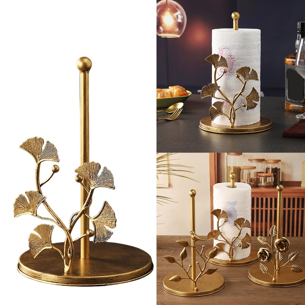 7829 Rusts Proof Iron Paper Towel Holder Freestanding Towel Stand Not Drill Need Easy to Use for Kitchen & Bathroom Areas