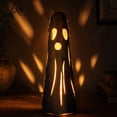 thumbnail image 6 of 12" Halloween Ghost Decorations Metal Candle Holder Tealight Holder Hollow up Decorative Candle Lanterns Farmhouse Tabletop Centerpieces Home Decor Mantel Shelf Displays, 6 of 7