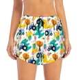thumbnail image 2 of Goofa Cute tractor and vehicle Printed Women 2 in 1 Running Shorts,Quick Dry Athletic Workout Shorts,High Waisted Athletic Shorts with Liner Pockets-Small, 2 of 7