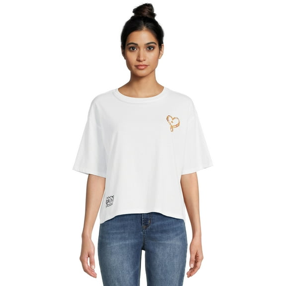 Embroidery Juniors Heart Skimmer Knit Top