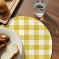 thumbnail image 3 of Yellow Gradient Round Placemats Set of 2 for Dinning Tables,Heat-proof Braided Table Mats 13 Inch,Farm Plaid Buffalo Checkered Gingham Washable Place Mat for Kitchen Restaurant Party Table Decor, 3 of 9