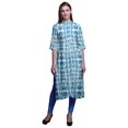 thumbnail image 1 of Bimba Printed Button Down Straight Tunic Dresses For Women Kurti Large, 1 of 6