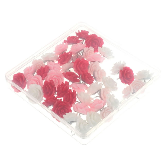 unbranded 40Ud Thumbtacks Para Color Rojo Con Estilo Floral Y Material De Calidad