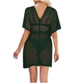 thumbnail image 5 of HOMBOM Bathing Suit Cover Up for Women Crochet Swimwear Coverups Tie Front Ladies Summer Cardigan Hollow Out, 5 of 5