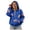 Blue, variant on felwors Quarter-Zip Pullover Fleece Hoodie with Sequin Football Graphic Oversized Sweatshirt for Women Game Day Purple for Size XXXL