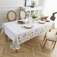 thumbnail image 3 of Easter Tablecloth,Rabbit Flower Easter Table Decor,Bunny Multicolour Floral Butterfly Table Cover,Washable Polyester Spring Tablecloth for Home Party Dining Picnic(60x84 Inch,Rectangle), 3 of 6