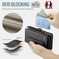 thumbnail image 5 of for iPhone XS Max Full Body Protection Wallet Folio Flip Case, Shoulder Strap & Wristlet Card Slots Zipper Pocket RFID Blocking Rugged Durable PU Leather Phone Case Cover, Black, 5 of 10
