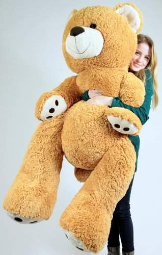 Giant 5 Foot Teddy Bear Big Soft 60 Inch Plush Animal Honey Brown Color for sale online 