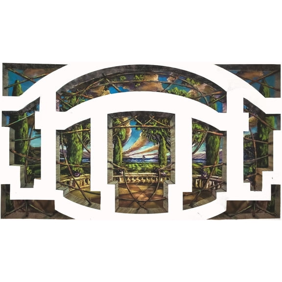 Wall-Ahhh! ™ 3D Architectural Golf Wall Mural Life at the 19th Removable Vinyl Wall Decor