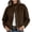Brown-1, variant on Women's Faux Suede Jackets Cropped Zip Up Coats Fall Bomber Jacket