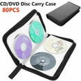 thumbnail image 2 of 80 Disc CD Storage Bag CD/DVD Disc Carry Case Handbag With Zipper Double-side Album Storage Holder Home Car CD DVD Organizer Box 40 Capacity Blue, 2 of 6