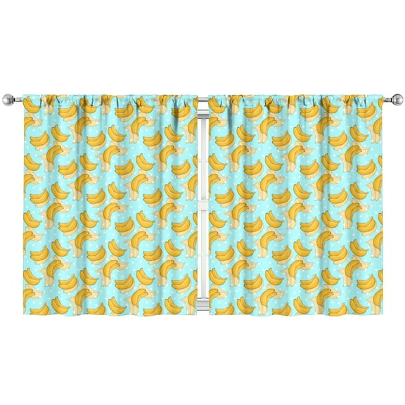Nursery Curtains Boys Girls Kids Banana Boat After Sun Print Pattern Window Drapes for Living Bedroom Playroom Room Decor Rod Pocket 52x63 Inch 2 Panels