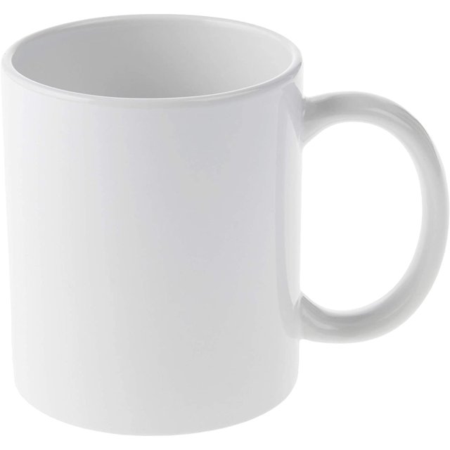 Taza biselada en blanco, recubierta de cerámica, apta para lavavajillas y microondas para decorar, compatible con prensa de tazas y tinta infusible, taza de sublimación de 12 oz, ideal para manualida