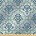 thumbnail image 2 of Ambesonne Antique Oriental Fabric by the Yard Microfiber, Curly Damask Form, 3 Yards, Purpleblue Ceil Blue, 2 of 2