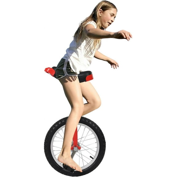 Miumaeov Outdoor Wheeled Unicycle, Height Adjustable Unicycle, Unicycle, Interesting Chrome-Plated Unicycle with 16-inch Wheels