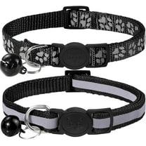 Minzimin Reflective Cat Collar Breakaway with Bells, 2 Pack Girl Boy Pet Cat Collar Adjustable