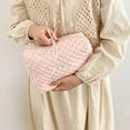 thumbnail image 6 of JeashCHAT Kawaii Makeup Bag, Cotton Makeup Bag Fragmentary Makeup Handbags Zipper Korean Quilted Travel Organizer Portable Cute Beauty Case Floral Print Large Capacity, 6 of 7