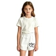 thumbnail image 3 of Liyamei Girls Casual Shorts with Loose Fit for Summer Everyday Wear Size 0-12,White, 3 of 5
