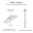 thumbnail image 5 of Rosec Jewels 1/2 CT Bright Moissanite 3 Stone Ring for Women, 10K White Gold, US 10.50, 5 of 8