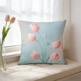 thumbnail image 5 of Tulip Print Faux Fur Throw Pillow Covers - 45cm Double-Sided Short Plush Cushion Cases, Spring Floral Decor for Sofa, Couch & Bedroom, No Insert, 5 of 8