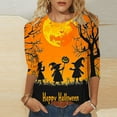 thumbnail image 2 of FDGIU 2025 Women's Plus Size Tunic Tops - Funny Halloween Novelty Shirts, 3/4 Length Sleeve Crew Neck Blouse, Loose Fit Casual Fall Winter Tops, 2 of 6