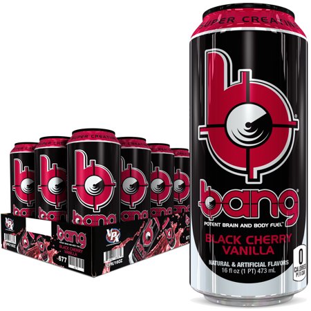 Bang Black Cherry Vanilla Energy Drink with Super Creatine, 16oz 12pk