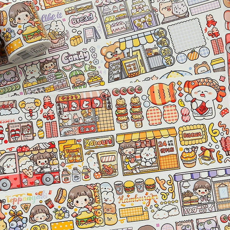 Kawaii Washi Tape Set, Aesthetic Japanese Decorative Masking Stickers for  Journaling, Scrapbooking, Kids DIY Crafts, Cute School Supplies Student