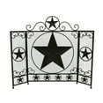 thumbnail image 4 of Zeckos Brown Western Star 3 Panel Metal Fireplace Screen 39 inches Long, 4 of 4
