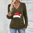 thumbnail image 4 of qucoqpe Women's Christmas Print Pullover, Long Sleeve Shirts for Women Casual Festive Holiday Tops, 4 of 9