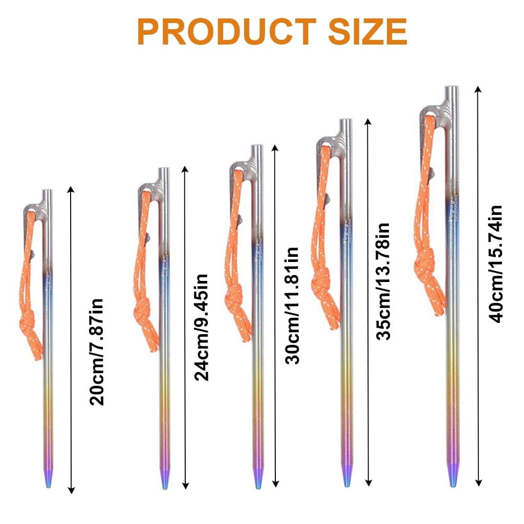 Yihuala Long Tent Peg Alloy Tent Stakes Peg Firm Tent Hook Ground Anchors Outdoor Canopy Stake Camping Accessories