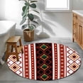 thumbnail image 3 of Round Rugs 4 Ft, Red Black Boho Non Slip Area Rugs for Kitchen Bedroom Entryway, Vintage Abstract Art Ethnic Tribe Washable Carpet Runner Rug Floor Mats for Bedroom Home Decor, 3 of 9