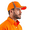 Bright Orange, variant on Reflective Accent Safety Cap High Visibility Construction Work Protection Hat Bright Orange