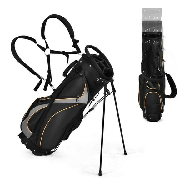 Segmart Water-Resistant Golf Stand Bag, 3-Way Top with 7 Pockets, Lightweight & Durable, Backpack Strap, Stand Bag for Men & Women, 420D Nylon,Black